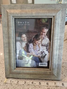 Distressed Look Picture Frame 5x7 Gray Rustic Farmhouse Tabletop Frame